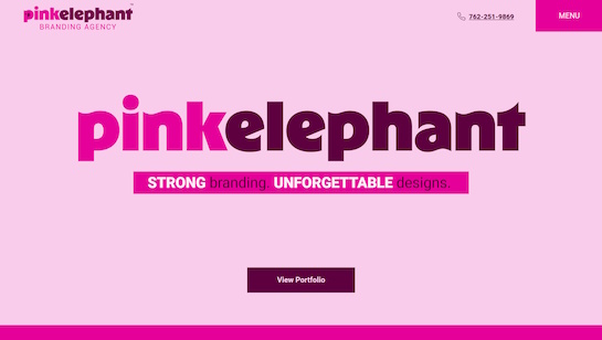 Pink Elephant Branding website example