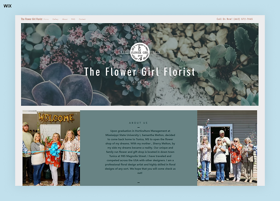 flower shop website design examples