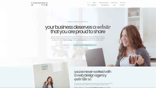 Simple Sweet Sites website example