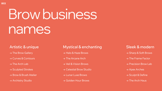 brow business names