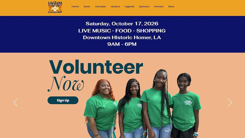 community music festival website example