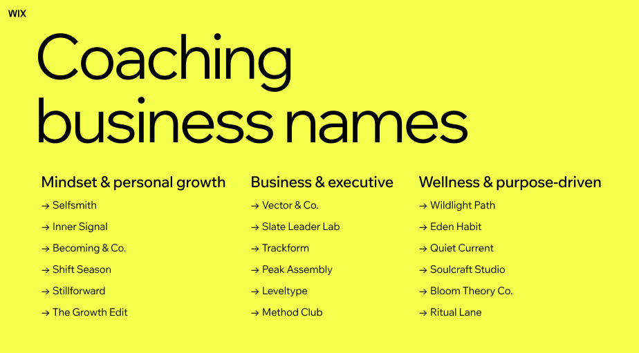 coaching business names