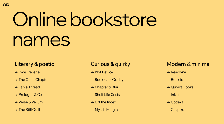 online bookstore names