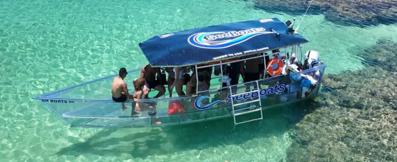 See Boats: lancha transparente em Morro de São Paulo