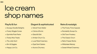 ice cream shop names