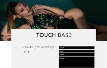 modeling portfolio contact page