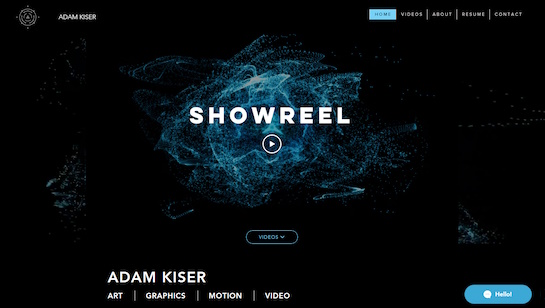 motion design and animation portfolio example