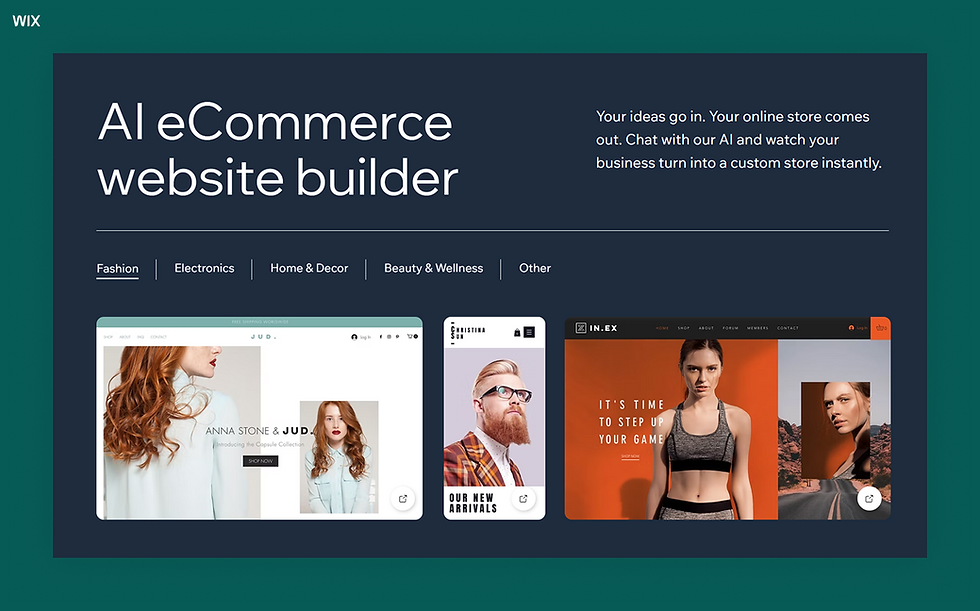 ai ecommerce website builder
