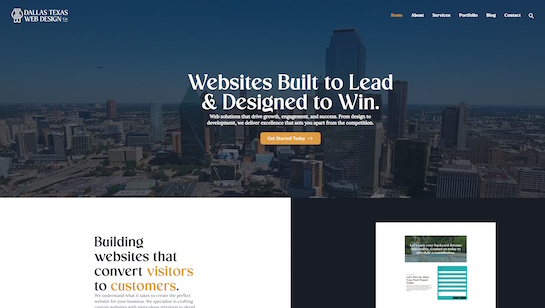 Dallas Texas Web Design Co website example