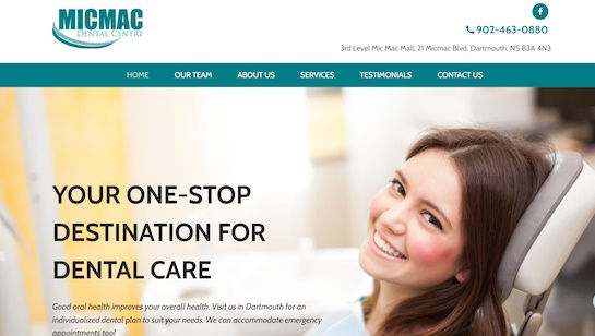 shopping mall dental centre website example