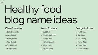 healthy food blog name ideas