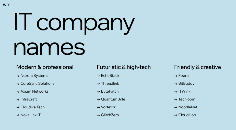 it company names