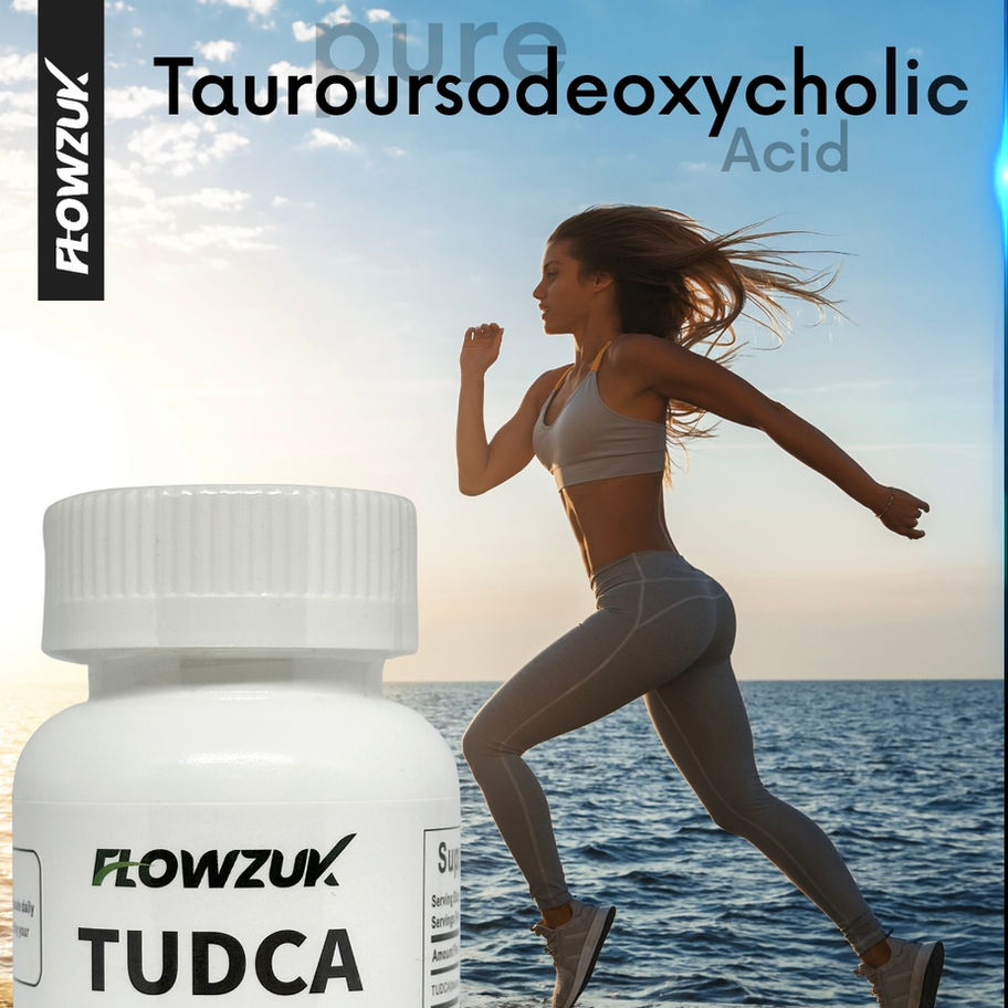 Woman running, Flowzuk TUDCA, Tauroursodeoxycholic Acid