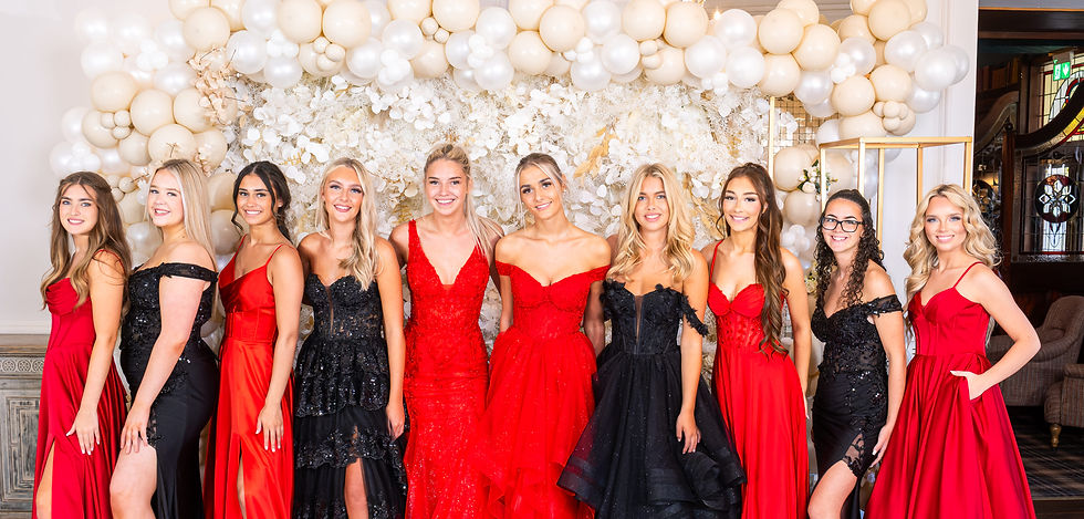 Group picture of prom dresses