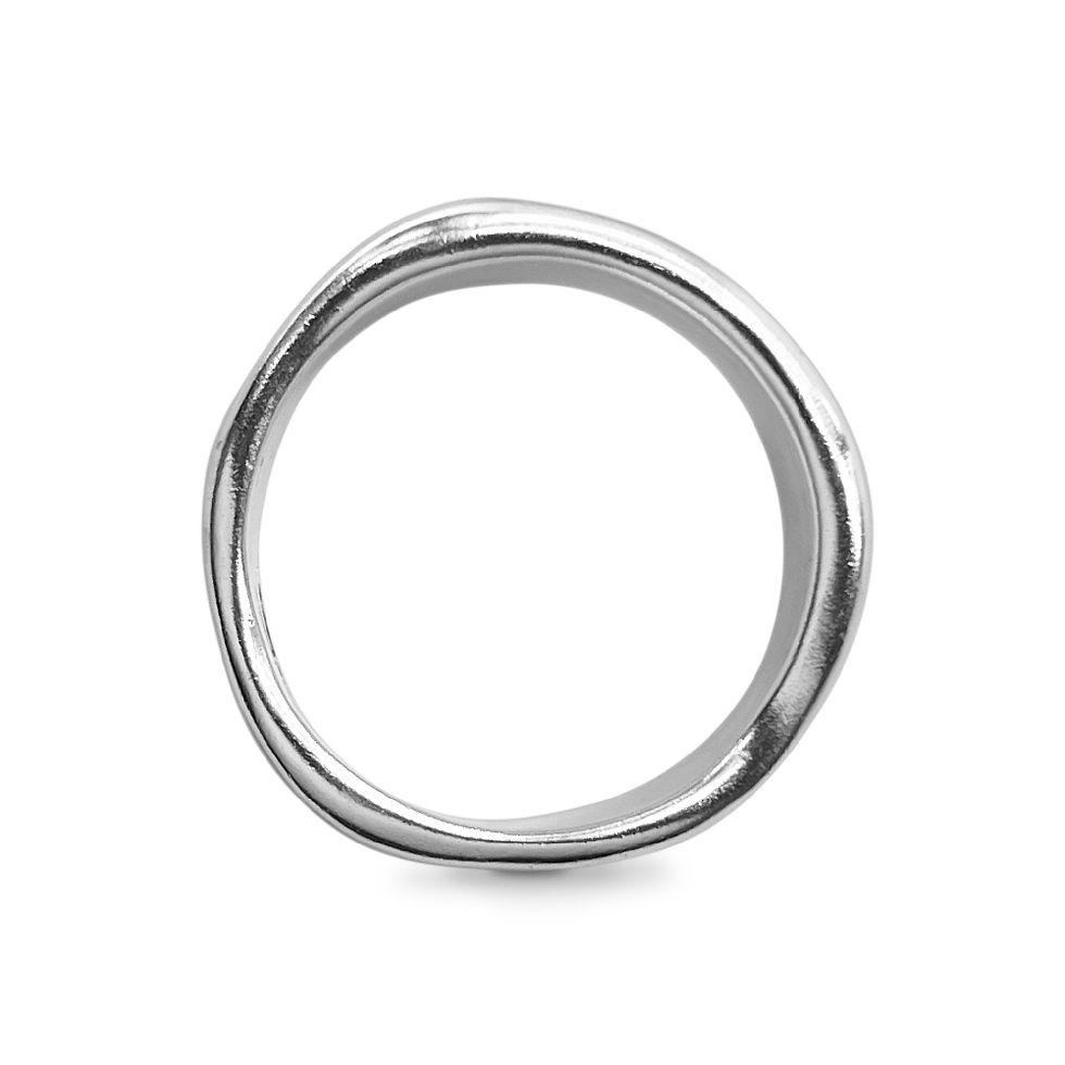 Thumbnail: Silver ring "Lines Collection" selectively 14K gold plated. Additional view.