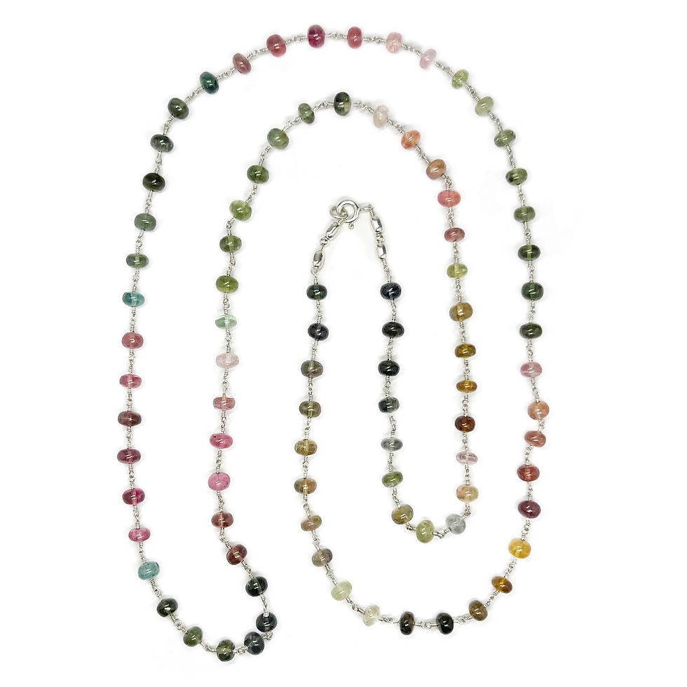 Thumbnail: Multicolor tourmaline necklace additional view.