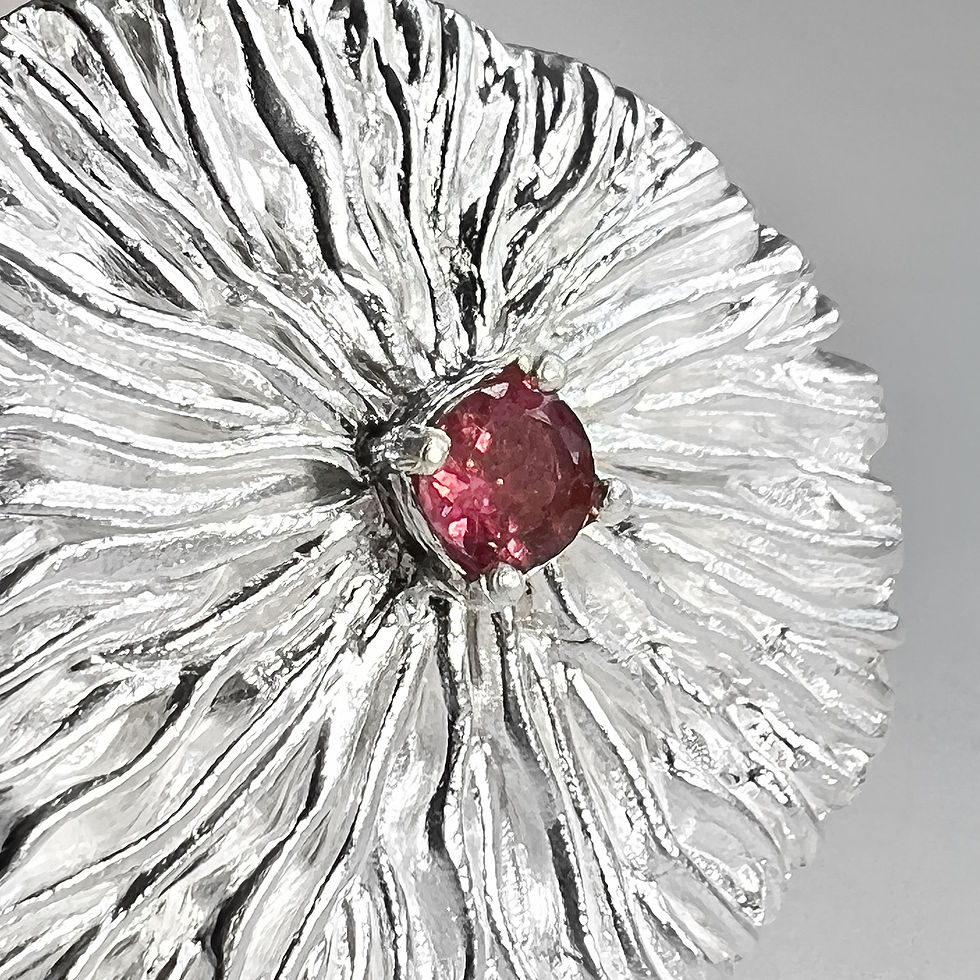 Thumbnail: Silver ring with tourmaline. Close view.