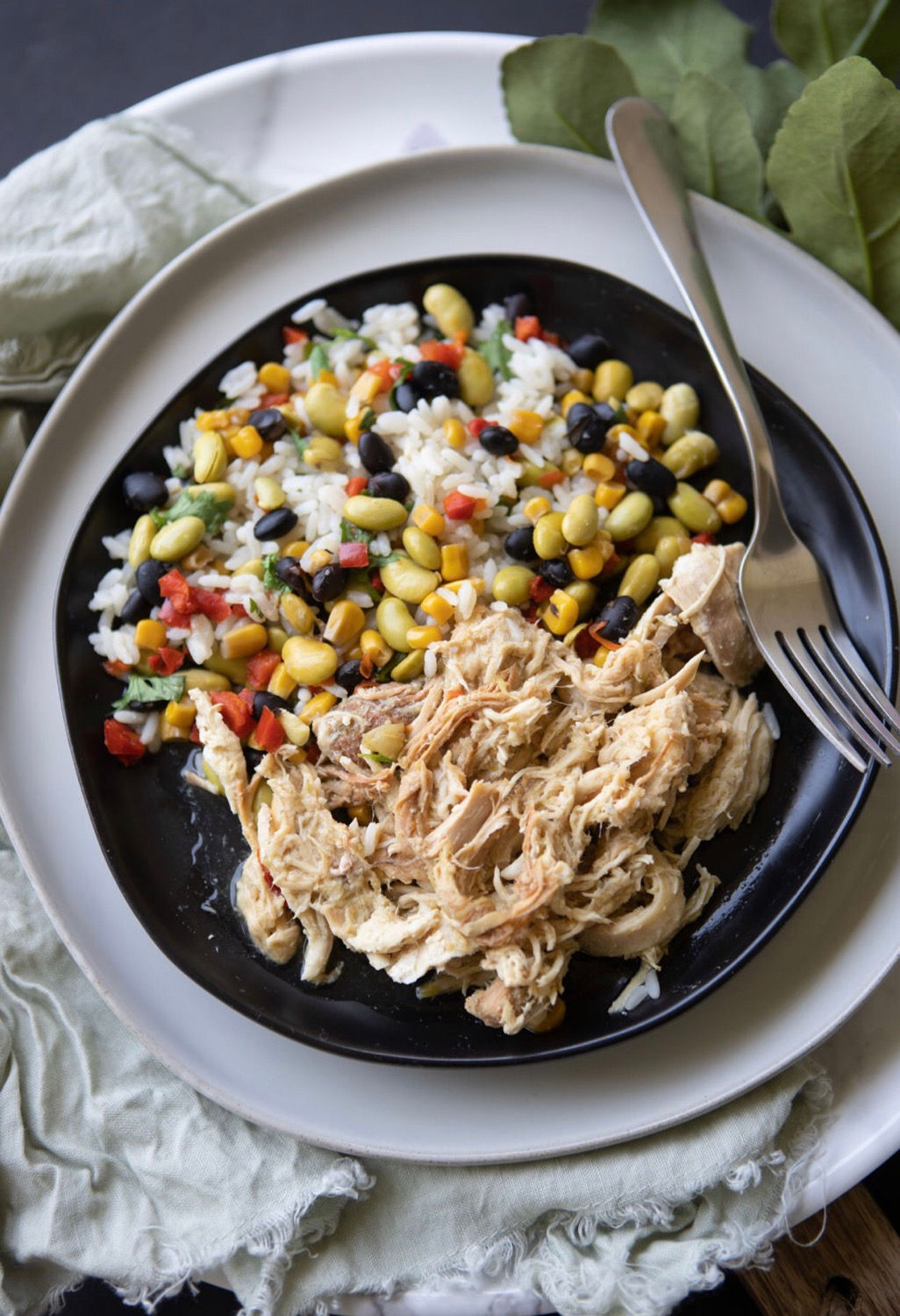 Option 3 - SALSA VERDE CHICKEN WITH EDAMAME MIX & CILANTRO LIME RICE