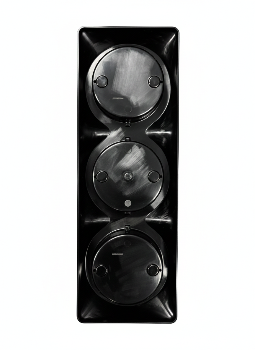 Thumbnail: LED Autolamps 102B3B Triple Black Housing Rear View