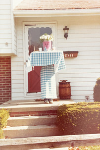 Meredith dressed as a Table!