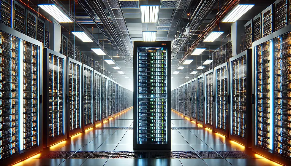 Imagem de data center utilizado para rodar LLMs