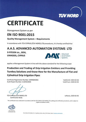 AAS ISO Certificate