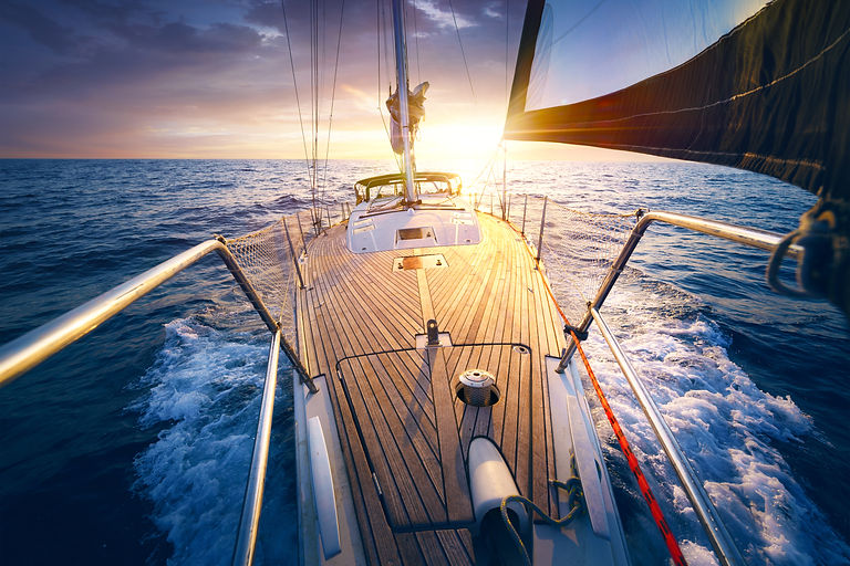 Sunset at the Sailboat deck while cruisi
