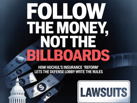 Follow the Money, Not the Billboards: The Real Story Behind Hochul’s Auto Insurance ‘Reforms’”