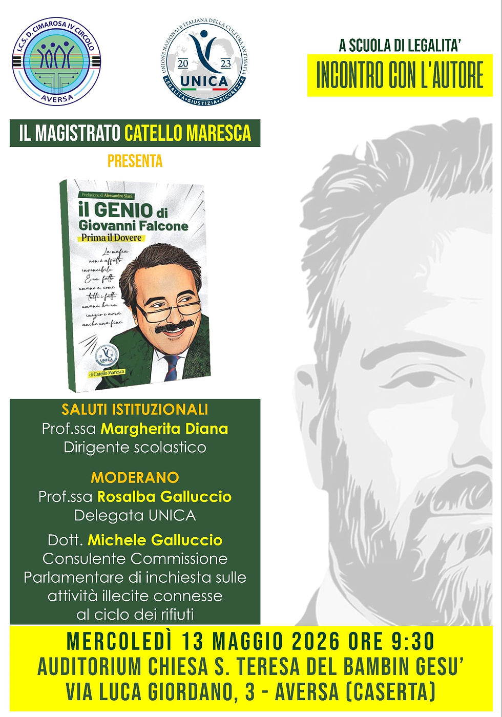 13 Maggio - Auditorium Chiesa Bambini Gesù Aversa - Il Genio di Giovanni Falcone