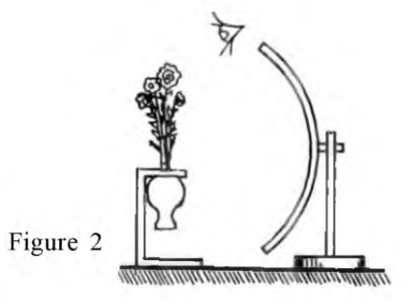 If the eye of the subject is close by the concave mirror behind the apparatus supporting the flowers and the vase (Figure 2), and does not have a plane mirror in which to see the virtual image, all it can see are these lonely flowers - an illustration of the paranoid position in which the subject is being torn apart by internal drives and in particular has to contend with its own all-consuming oral aggression. The absence of the mirror also suggests the absence of the symbolic dimension in the Kleinian approach which leaves no recourse for the subject except to construct the external world and the beings who inhabit it by way of projection of his own destructive drives and by the trial and error that his real encounters with the realities of that external world will bring.