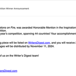 Writer's Digest Winner!