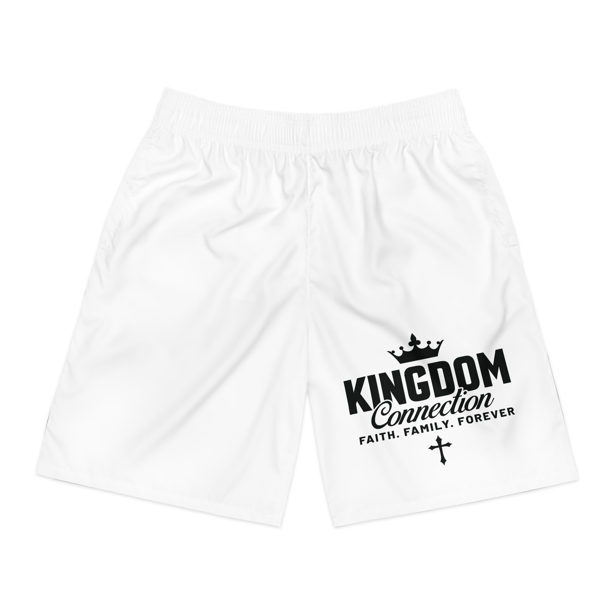 Kingdom Connection Men's Jogger Shorts — Faith Family Forever Graphic