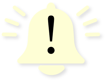 An icon of a bell with a warning sign.