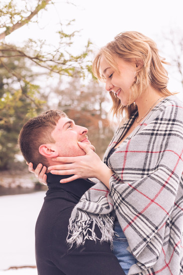 Engagement Photos Snow - Dow Gardens