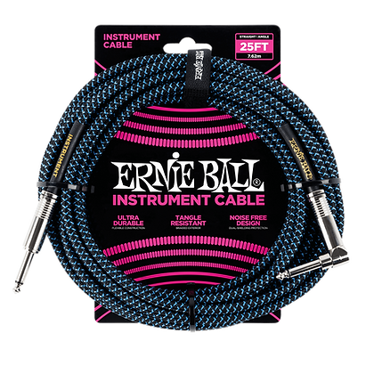 Ernie Ball 25FT STRT-ANGLE Braided Blue