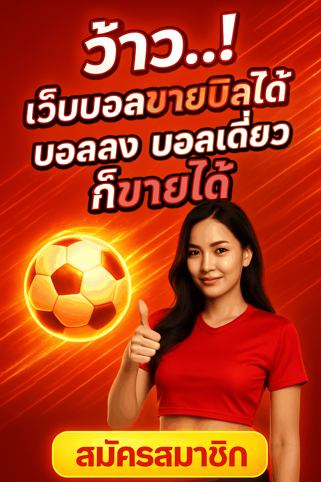 แบนเนอร์โฆษณาเว็บแทงบอลออนไลน์ในประเทศไทย รองรับการดูราคาต่อรองและผลบอลสดแบบเรียลไทม์
