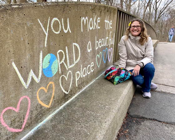 You Make the World A Beautiful Place, Laura Wootton Chalk Art
