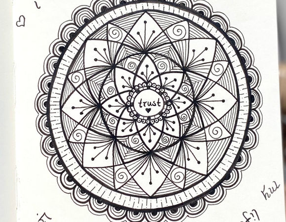 Trust Mandala Drawing, Laura Wootton Artwork