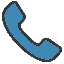 Blue phone icon: contact us