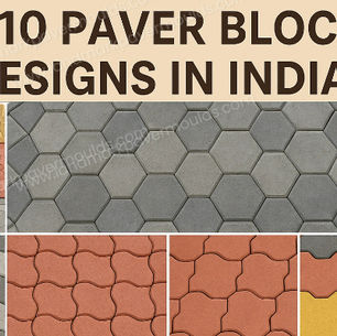 Banner displaying 'Top 10 Paver Block Design in India' with various paver patterns and textures