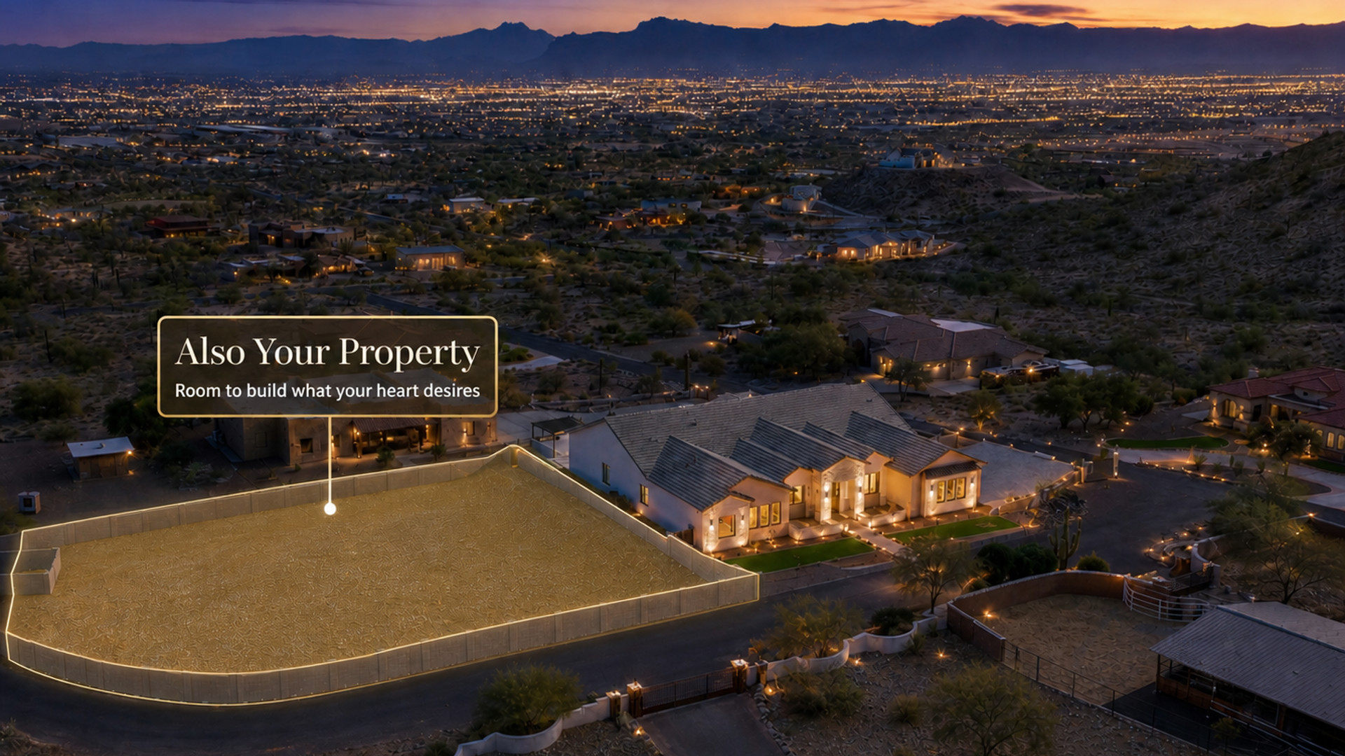 Nexstar Homes — Aerial view showing home and adjacent lot in Queen Creek
