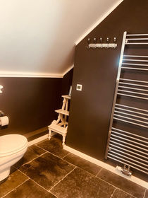 Badzimmer mit Toilette, Dachschräge und Handtuchheizung