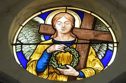 Louis Henri Planson-Ange à la couronne d'épines-Vitrail de l'Annonciation-Eglise de La Châtre.