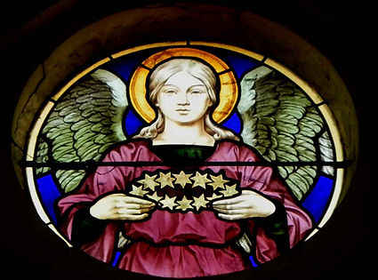 Louis Henri Planson-Ange à la couronne d'étoiles-Vitrail de l'Annonciation-Eglise de La Châtre.