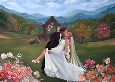 Laurel Ridge Country Club Waynesville-NC Wedding ceremony painting