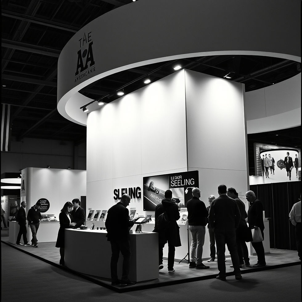seeling at an exhibition booth blqck american.jpg