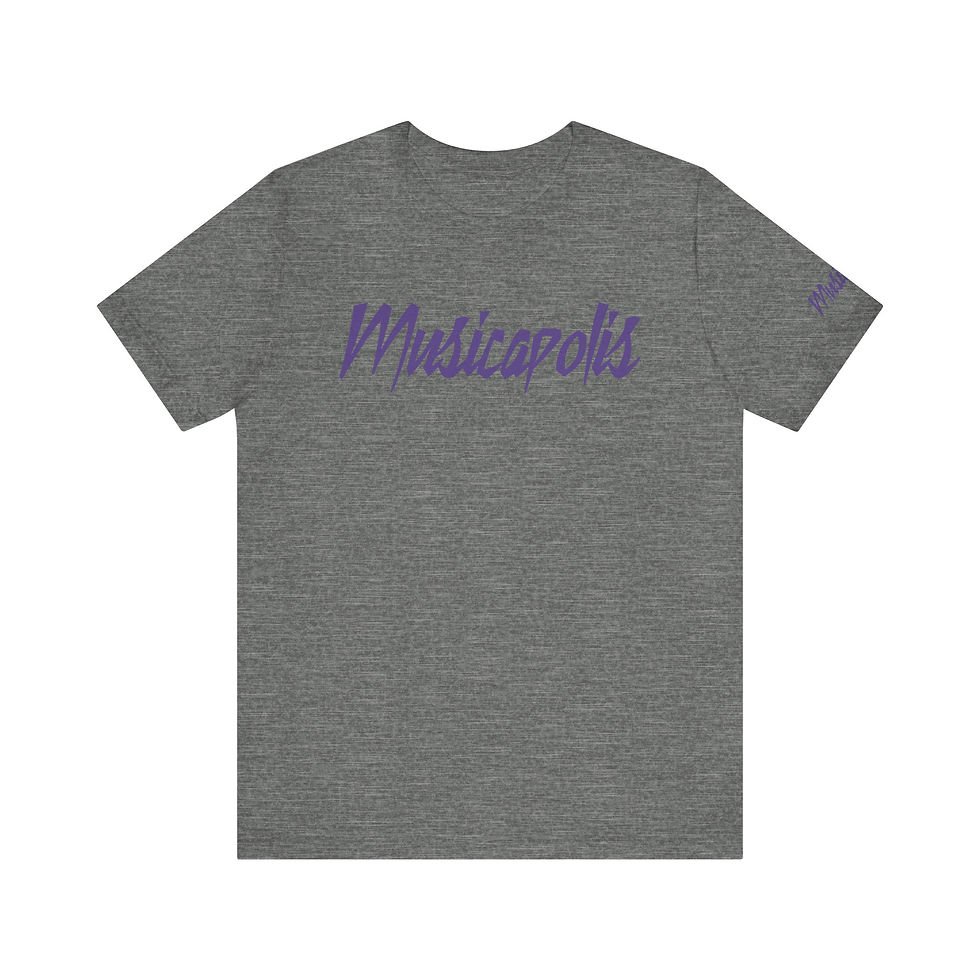 Thumbnail: Unisex Jersey Short Sleeve Tee Musicapolis Purple 
