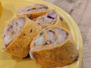 Ham salad make a great filling for these tortilla pinwheels.