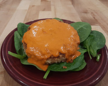 This roasted red pepper sauce is meant for crab cakes, but it's delicious in a variety of other recipes.