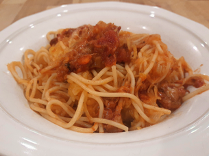 Spaghetti swuahs Bolognese with some real spaghetti for good measure.